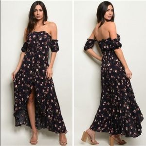 Off the shoulder floral  maxi dress